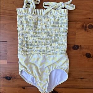 Yellow Floral Kids Swimsuit